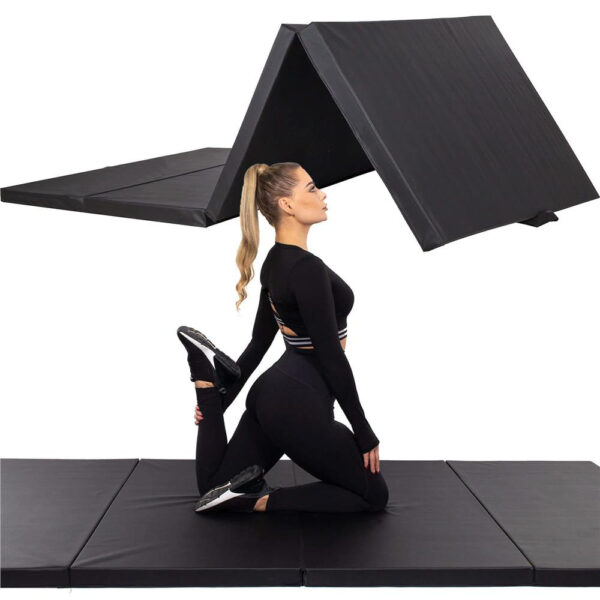 Vastag fitnesz szőnyeg, XXL méretű, tornához, 240x120x5 cm, fekete - Image 13