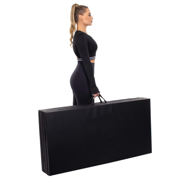 Vastag fitnesz szőnyeg, XXL méretű, tornához, 240x120x5 cm, fekete - Image 15