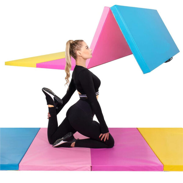 Vastag fitness szőnyeg, XXL méret, tornához, 240x120x5 cm, tarka - Image 12