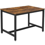 VASAGLE 4 személyes konyhaasztal, fémvázas, ipari stílusú, 120x75x75 cm, rusztikus barna