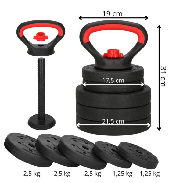 Kettlebell állítható súlyzó 10kg fekete - Image 12