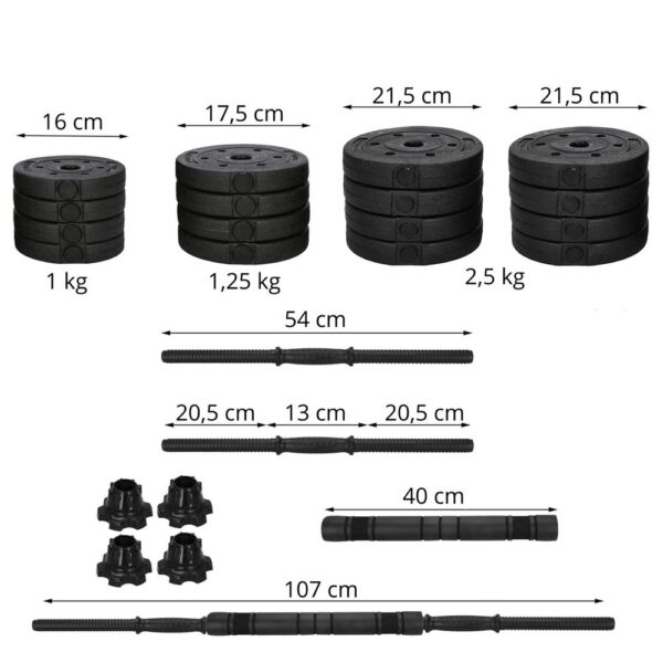 Súlyzóvá, kettlebellké, súlyzóvá alakítható többfunkciós súlykészlet, összesen 29 kg - Image 22