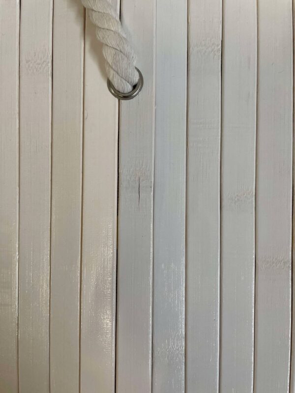 ÚJRACSOMAGOLT TERMÉK: SONGMICS Bambusz szennyeskosár, összecsukható, kivehető mosható béléssel, 3 rekeszes, 150L, ​​60x40x62 cm, fehér - Image 4