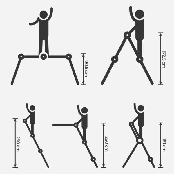 SONGMICS Multifunkciós alumínium létra, 2 platformlappal, 12 lépcsőfok, 150 kg teherbírás, szürke - Image 7