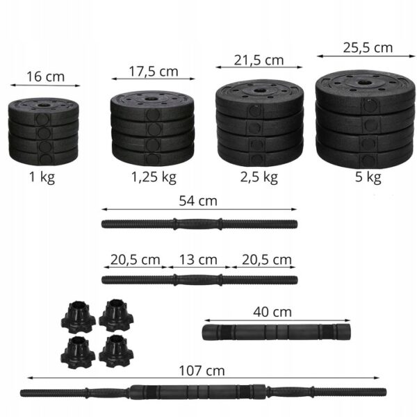 Multifunkciós súlyzókészlet, összesen 40 kg - Image 9