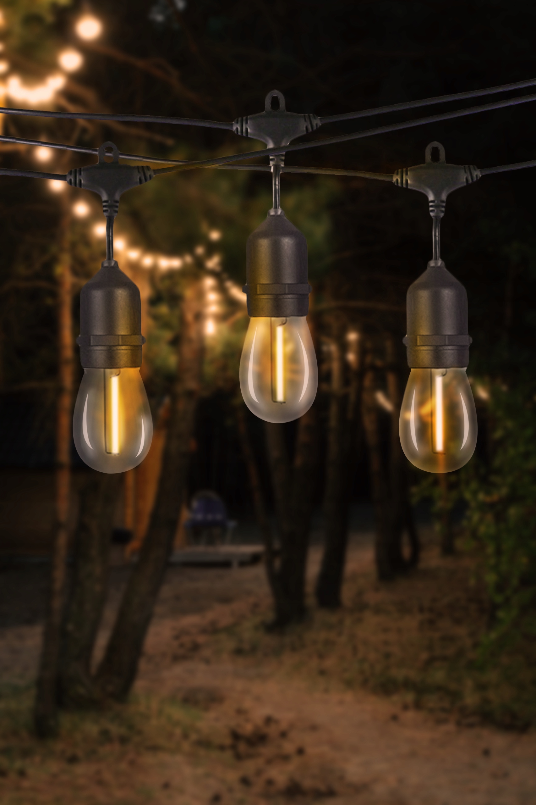 Kültéri dekoratív fényfüzér, hálózatról táplált, 15 méter, 15 db LED izzó meleg fényű 3000K, IP44, alkalmazáson keresztüli vezérléssel - Image 2
