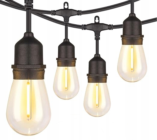 Kültéri dekoratív fényfüzér, hálózatról táplált, 15 méter, 15 db LED izzó meleg fényű 3000K, IP44, alkalmazáson keresztüli vezérléssel - Image 3