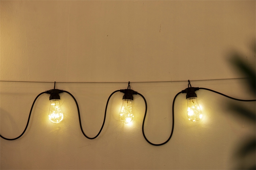 Kültéri dekoratív fényfüzér, hálózatról táplált, 20 méter, 20 db LED izzó meleg fényű 3000K, IP44 - Image 3