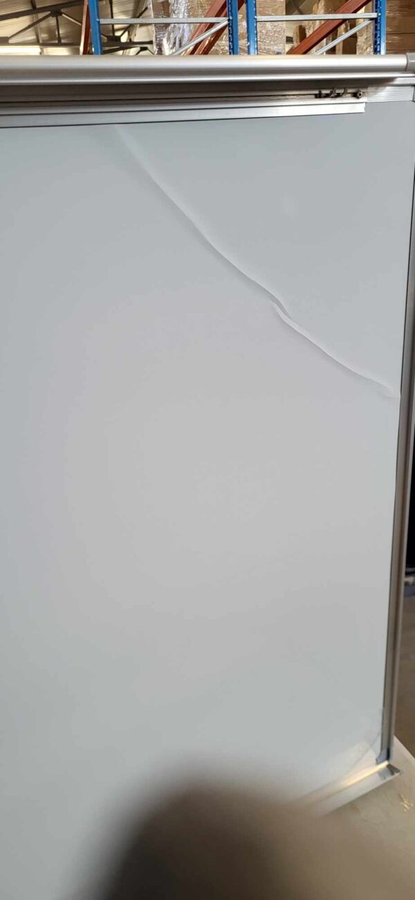 ÚJRACSOMAGOLT TERMÉK: Mágneses flipchart talpas, görgős mobil, állítható magasságú, 70x100cm, fehér - Image 3