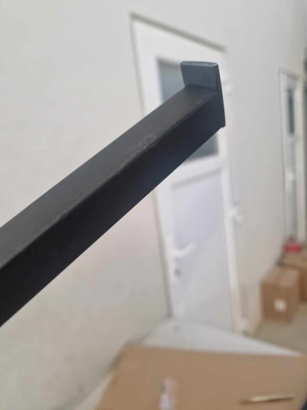ÚJRACSOMAGOLT TERMÉK: Fém fürdőszobai tartó törölközőhöz, 2 karral, 80 cm, matt fekete - Image 7