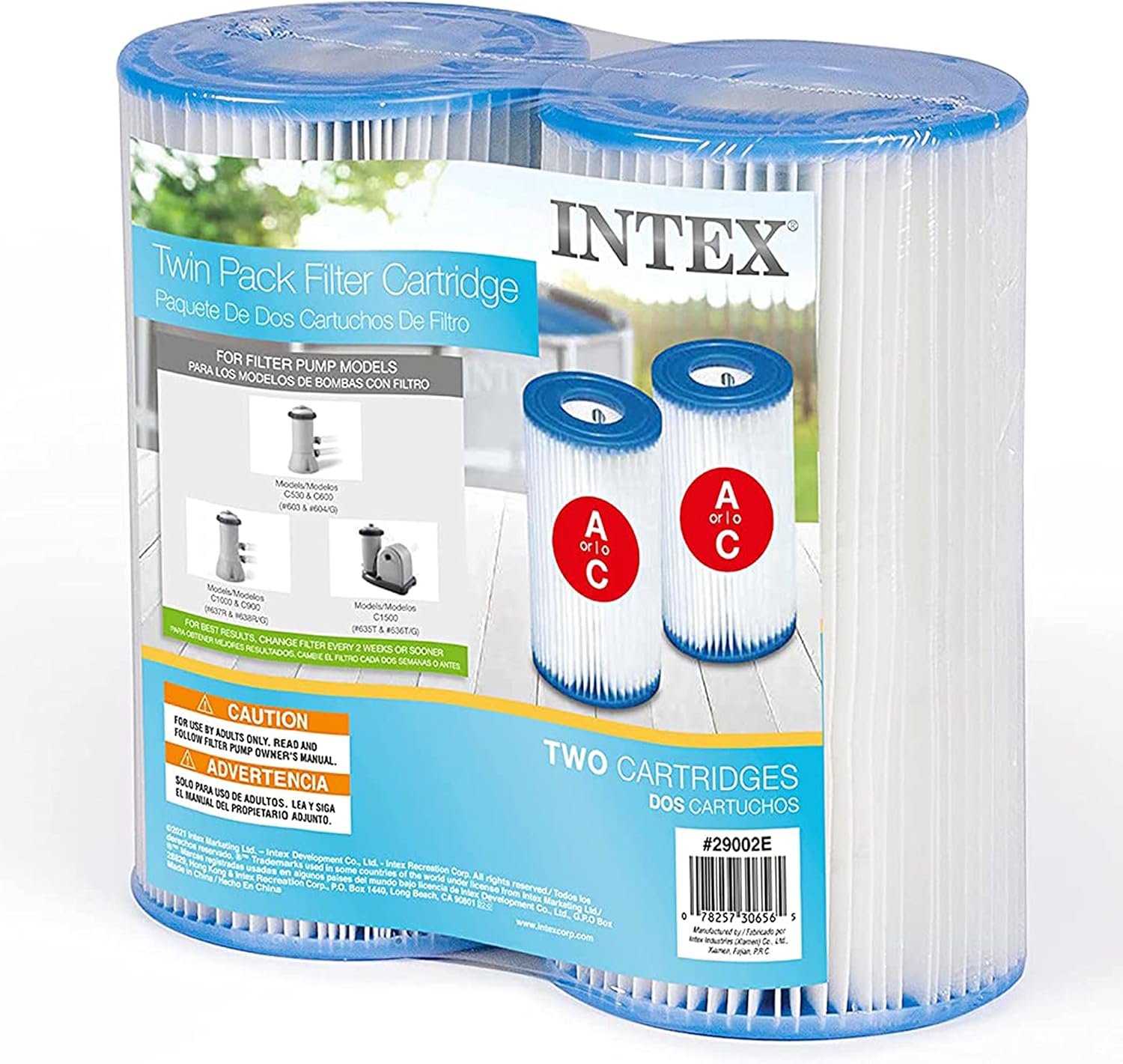 2 db-os Intex 29002 A típusú szűrőpatron készlet, medence vízszűrő szivattyúkhoz 28603/28604/28637/28638/28635/2863