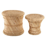 Atmosphera Corde kávézóasztal szett, 2 db, bambusz, 30 cm és 37 cm, bézs