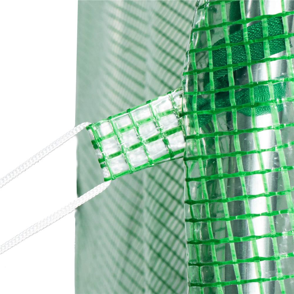 Csere fólia üvegházhoz 300 x 200 x 200 cm, PE 140 g/m² PP hálóval, UV4, 6 ablakkal és cipzáras ajtóval, zöld - Image 10