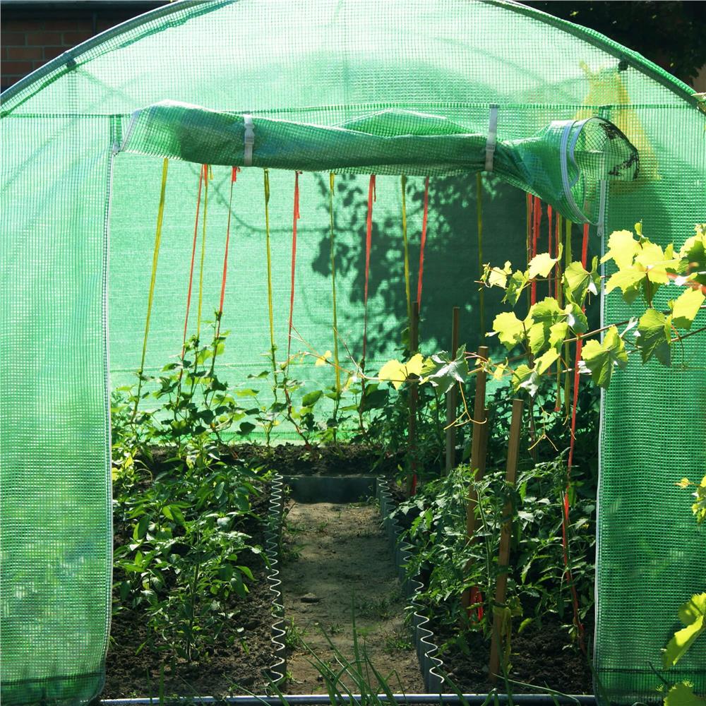 Csere fólia üvegházhoz 300 x 200 x 200 cm, PE 140 g/m² PP hálóval, UV4, 6 ablakkal és cipzáras ajtóval, zöld - Image 18