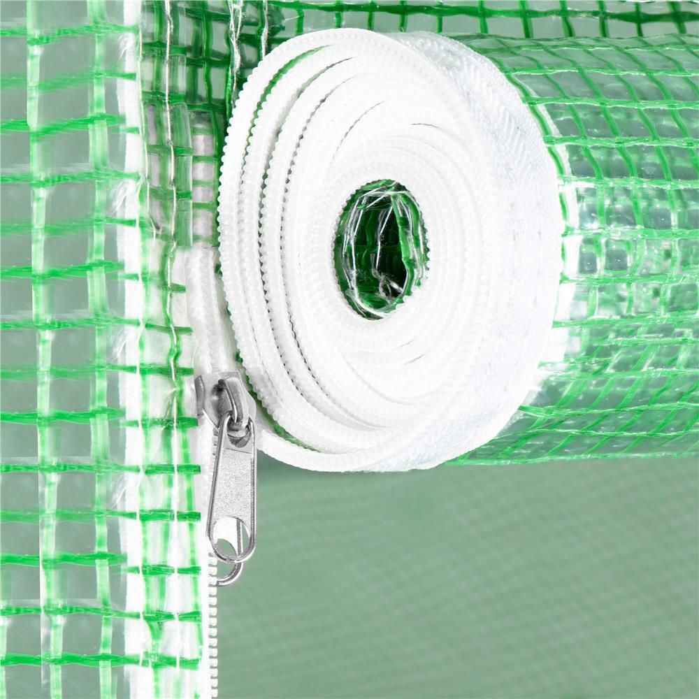 Csere fólia üvegházhoz 300 x 200 x 200 cm, PE 140 g/m² PP hálóval, UV4, 6 ablakkal és cipzáras ajtóval, zöld - Image 3