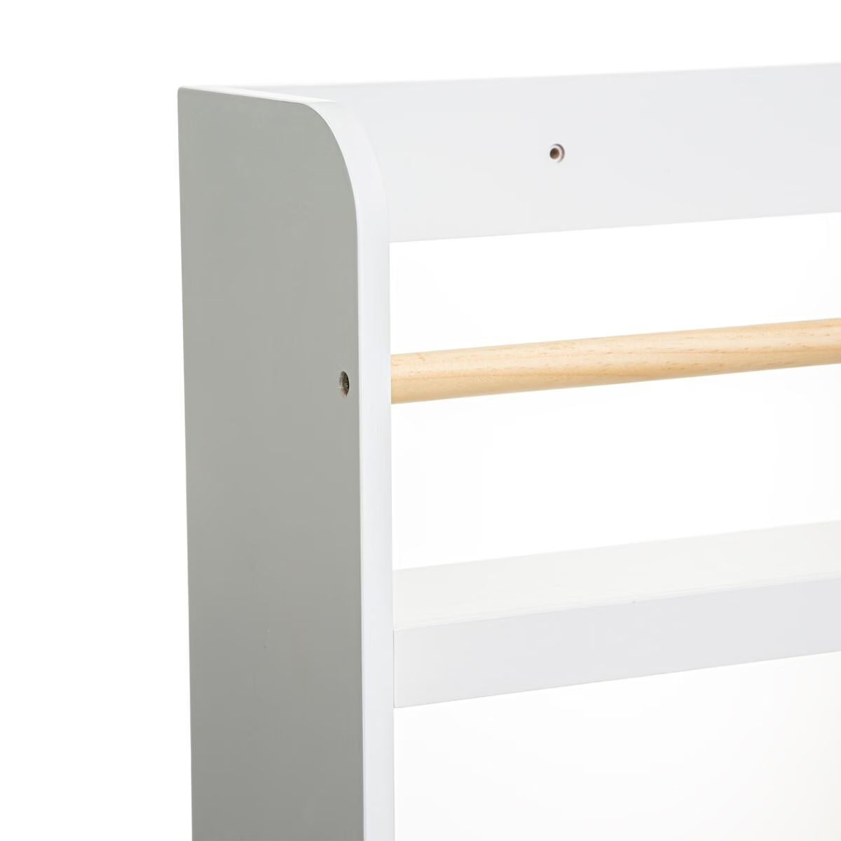 Atmosphera Classic gyerek könyvespolc, 4 polccal, MDF és fenyőfa, 55x112 cm, fehér - Image 3