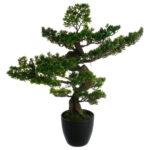 Atmosphera bonsai cseréppel, polietilén és cement, 80x54x80 cm, zöld