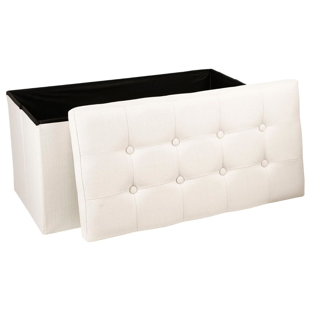Atmosphera Lysandre dupla, összecsukható taburet MDF-ből és poliészterből, 76x38x38 cm, bézs - Image 4