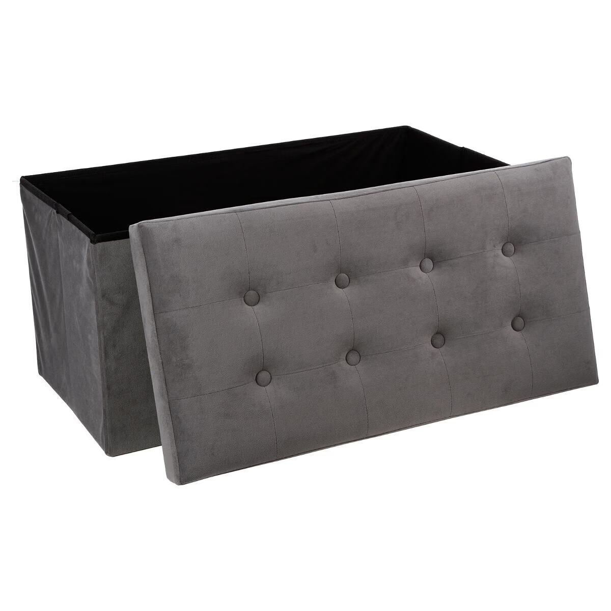 Atmosphera Lysandre dupla, összecsukható taburet MDF-ből és poliészterből, 76x38x38 cm, szürke - Image 4