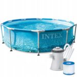 Intex Beachside Metal Frame 28208NP kör alakú medence fémvázzal, 305x76 cm, szűrőszivattyúval