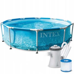 Intex Beachside Metal Frame 28208NP kör alakú medence fémvázzal, 305x76 cm, szűrőszivattyúval