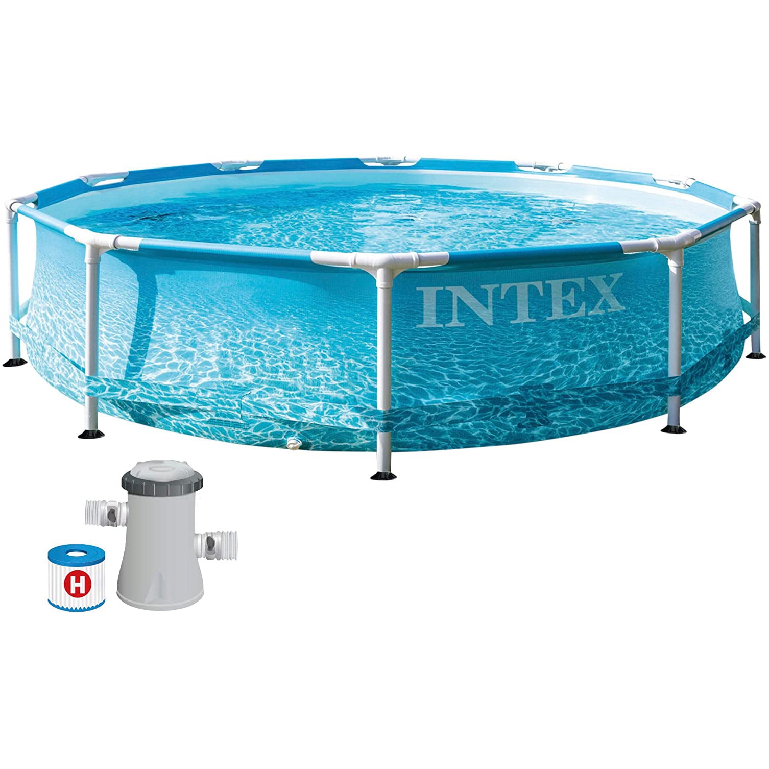 Intex Beachside Metal Frame 28208NP kör alakú medence fémvázzal, 305x76 cm, szűrőszivattyúval - Image 13