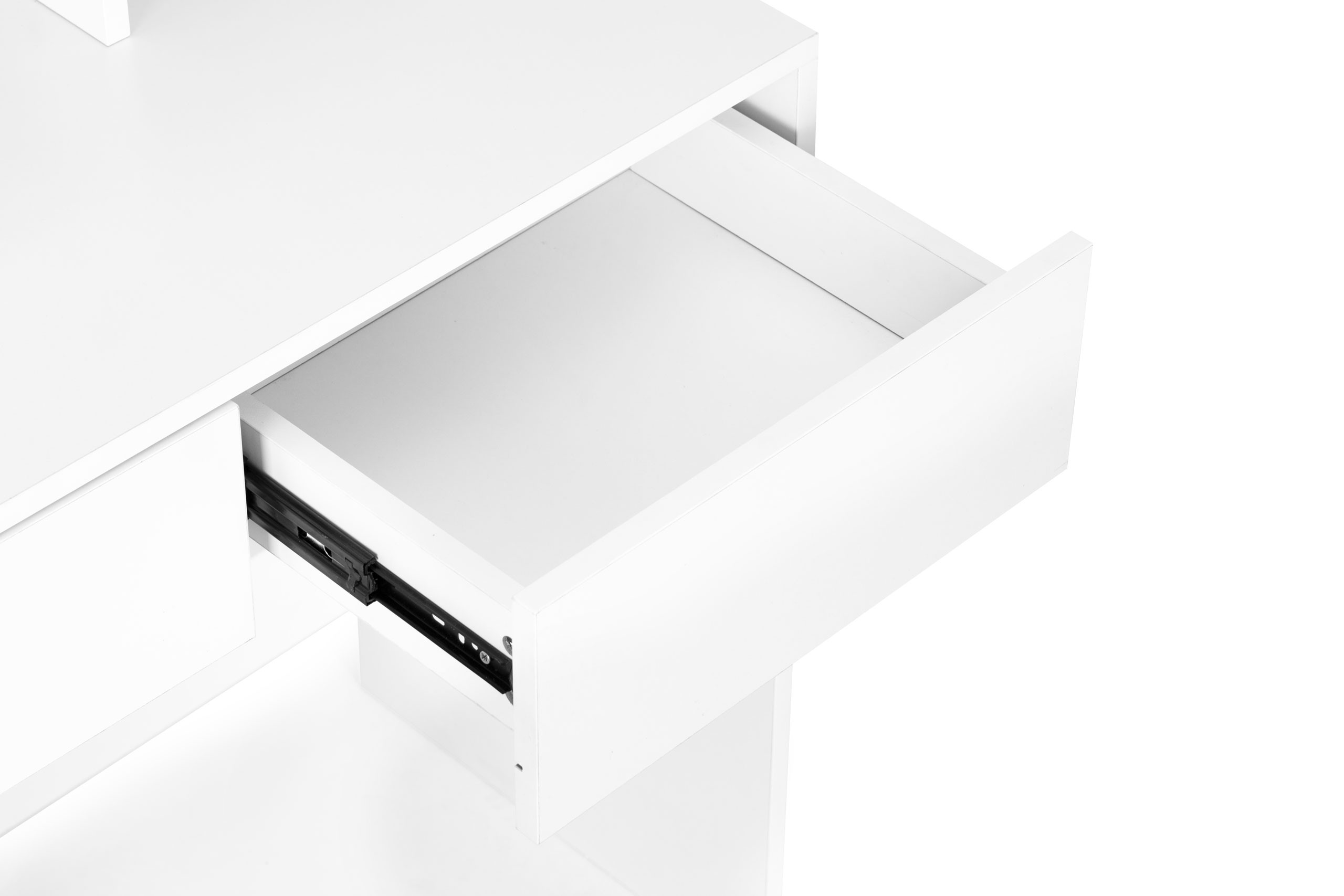 Fésülködőasztal tükörrel és 2 fiókkal, 80x40x140 cm, fehér - Image 6