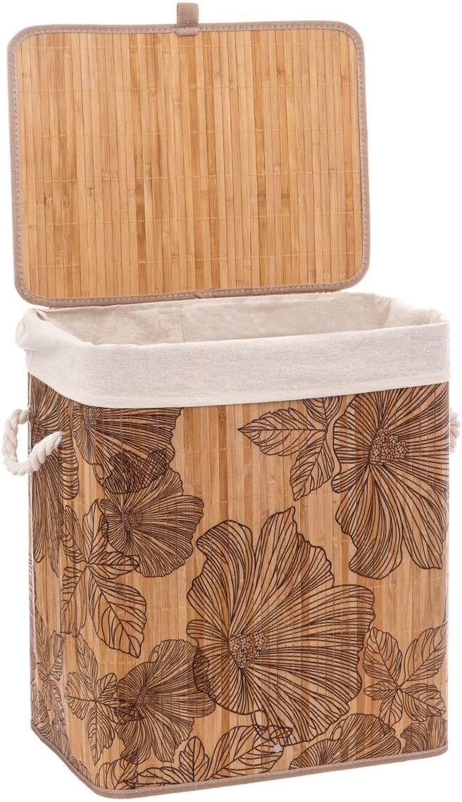 5Five Blackflora szennyestartó kosár, bambuszból, 60 liter, 42x31x51 cm, natúr - Image 3