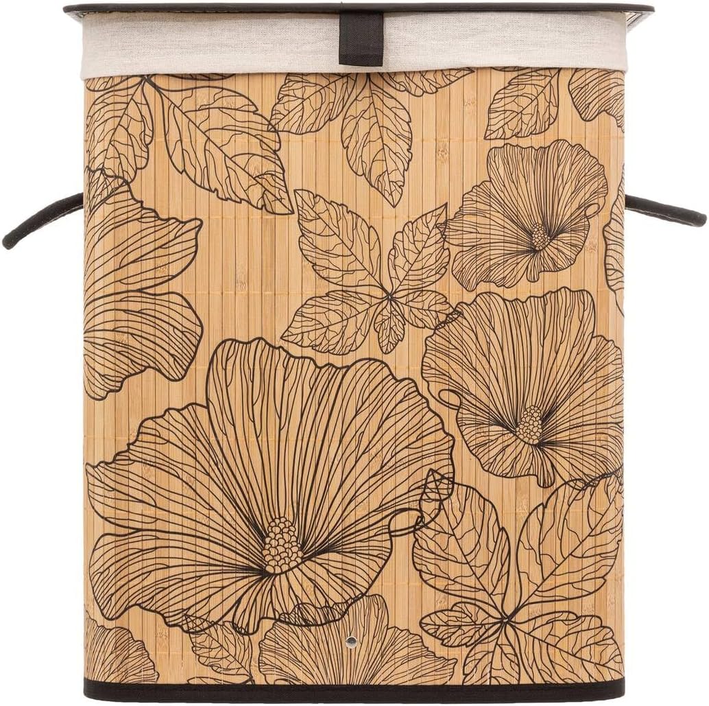 5Five Blackflora szennyestartó kosár, bambuszból, 60 liter, 42x31x51 cm, natúr - Image 4