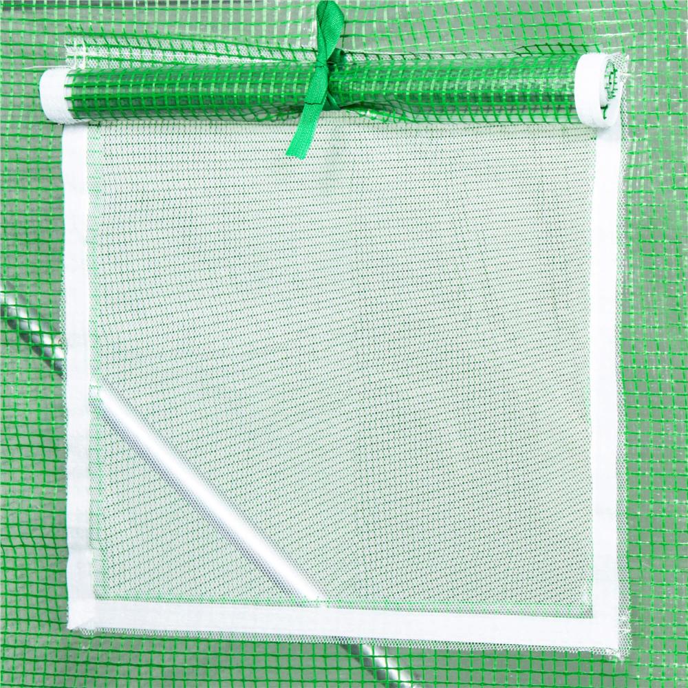 Csere fólia üvegházhoz 300 x 200 x 200 cm, PE 140 g/m² PP hálóval, UV4, 6 ablakkal és cipzáras ajtóval, zöld - Image 8