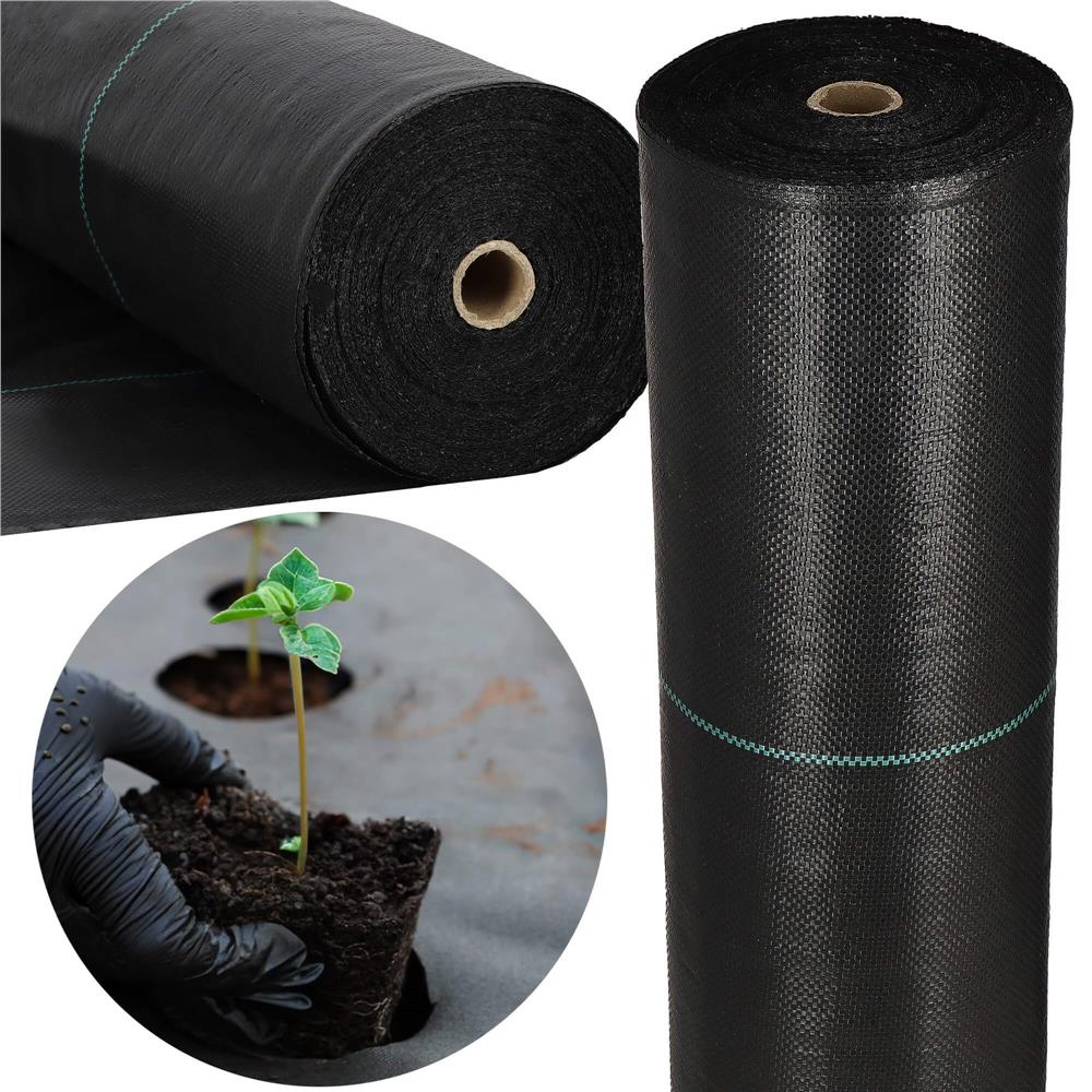 Agrotextil fólia talajtakarásra, gyomellenes, UV-szűrős, 100 x 0,8 méter, 70 g/m², fekete színű - Image 18