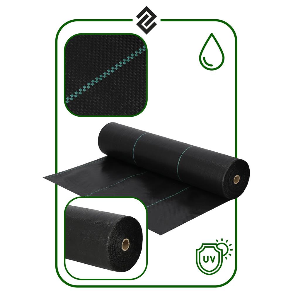 Agrotextil fólia talajtakarásra, gyomellenes, UV-szűrős, 100 x 0,8 méter, 70 g/m², fekete színű - Image 20