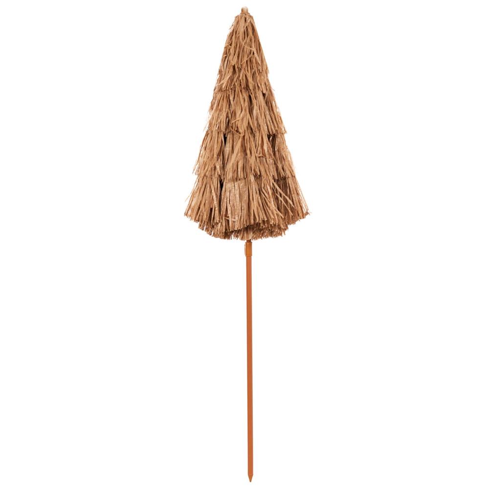 Összecsukható hawaii típusú strandernyő, állítható magassággal és dőlésszöggel, fém vázzal, 160 cm, barna - Image 16