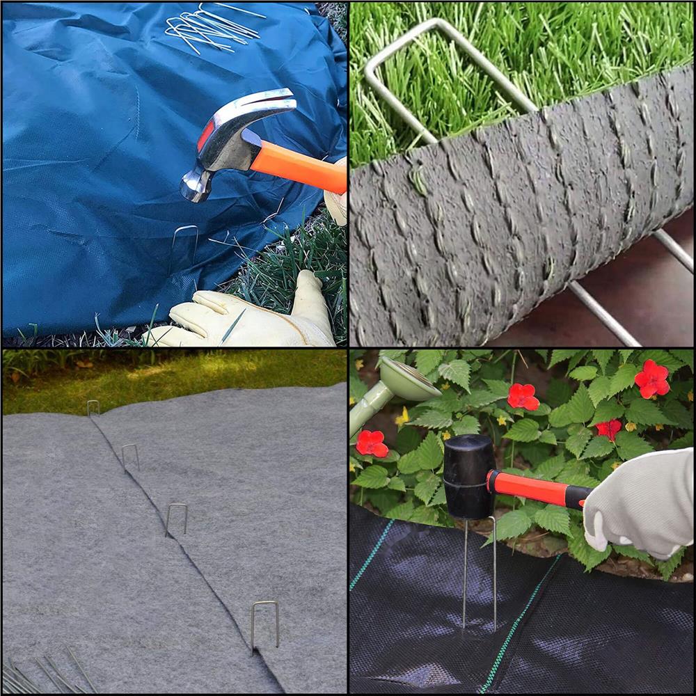 100 darabos fém rögzítő tű (ankor) szett agrotextil rögzítéséhez, 15×7 cm, ezüst színben - Image 6