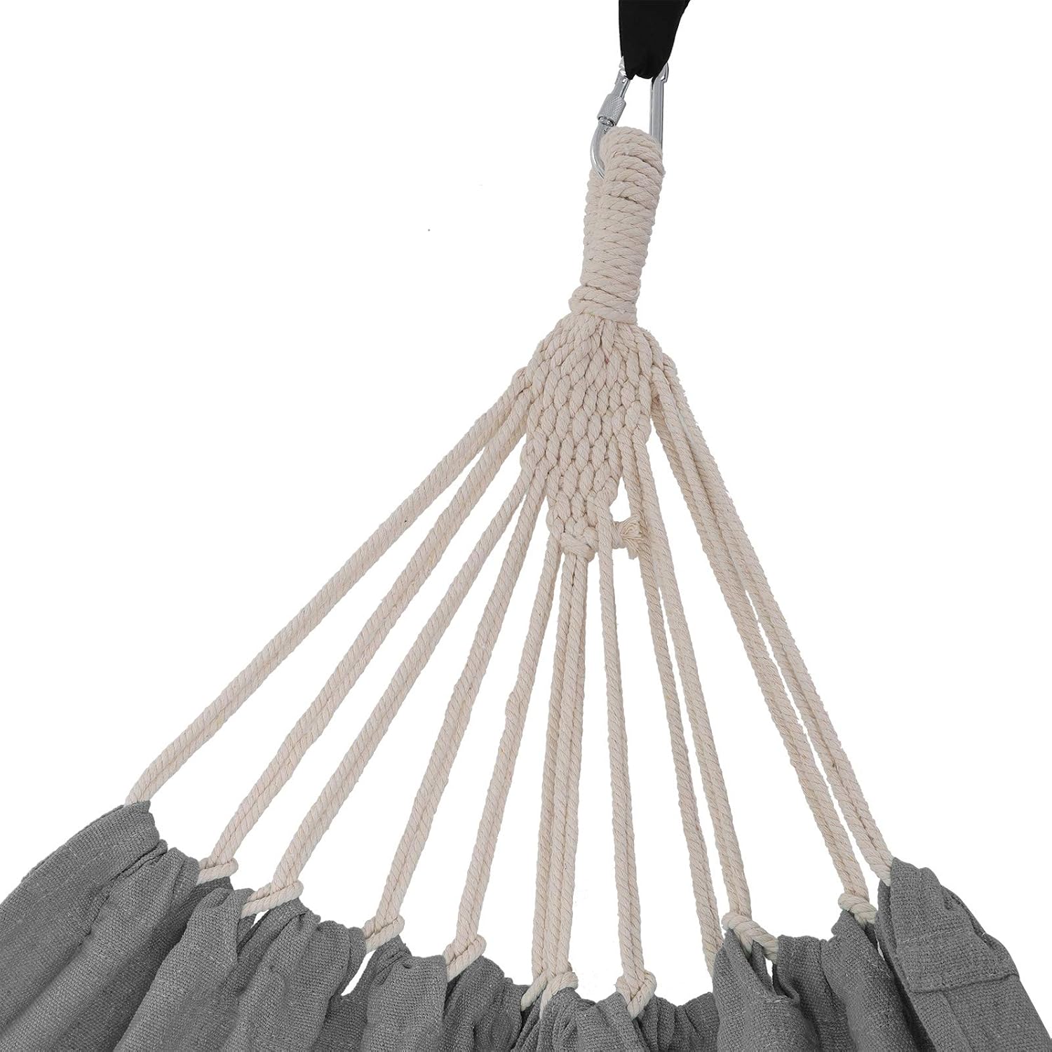 SONGMICS dupla fuggohinta, rogzitokotelekkel es karabinerekkel, 210x150 cm, 300 kg teherbiras, szurke - Image 4