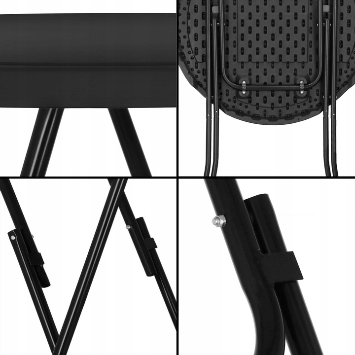 Masa catering profesionala pentru evenimente, inalta, cu picioare metal pliabile, rotunda, d 80 cm, h 110 cm, negru - Image 9