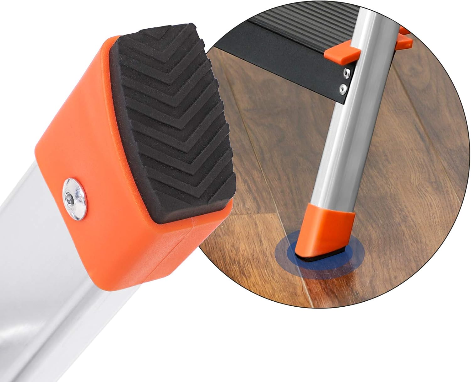 SONGMICS 4 fokos összecsukható alumínium létra, 12 cm széles lépcsőfokokkal, fogantyúval, 150 kg terhelhetőséggel, 44x156 cm - Image 5