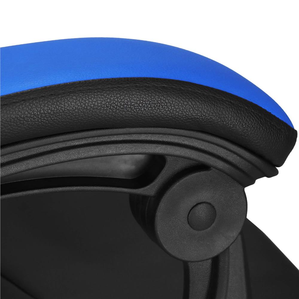 Irodai gamer szek, ergonomikus, derektamasszal es fejtamasszal, 114-123x55x50 cm, fekete es kek - Image 15