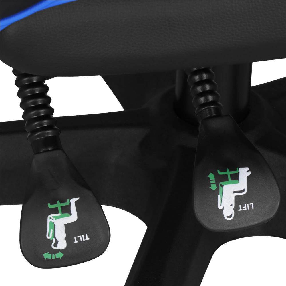 Irodai gamer szek, ergonomikus, derektamasszal es fejtamasszal, 114-123x55x50 cm, fekete es kek - Image 16