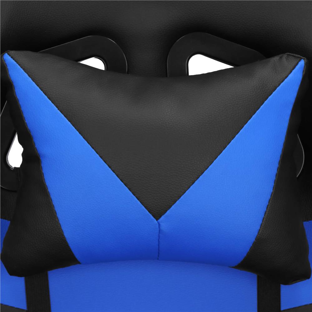 Irodai gamer szek, ergonomikus, derektamasszal es fejtamasszal, 114-123x55x50 cm, fekete es kek - Image 17