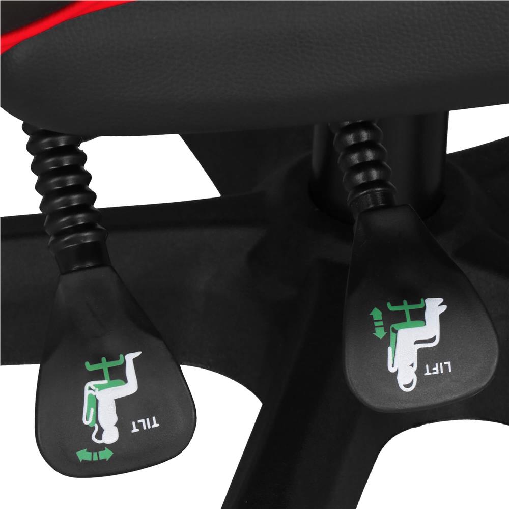 Irodai gamer szek, ergonomikus, derektamasszal es fejtamasszal, 114-123x55x50 cm, fekete es piros - Image 16