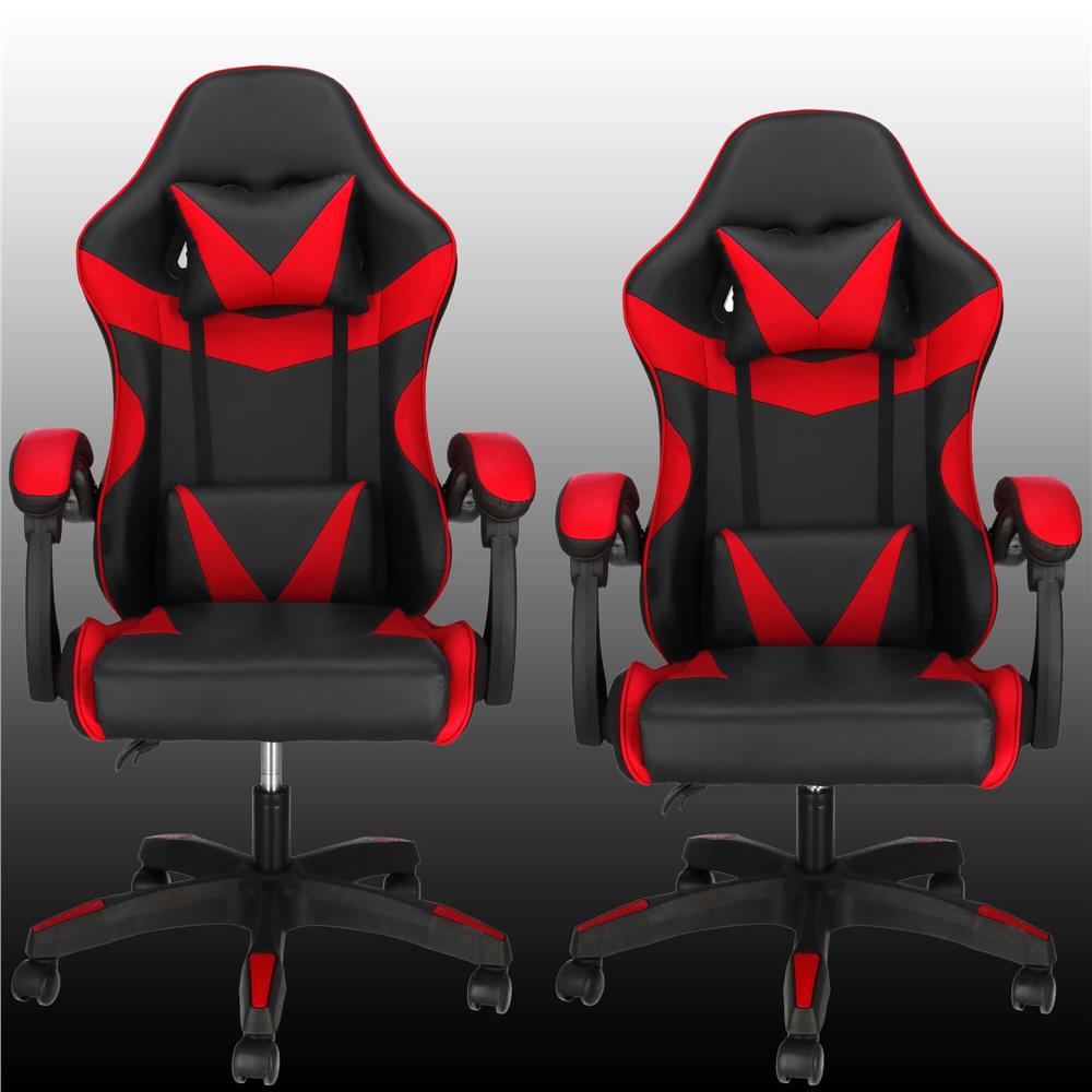 Irodai gamer szek, ergonomikus, derektamasszal es fejtamasszal, 114-123x55x50 cm, fekete es piros - Image 8