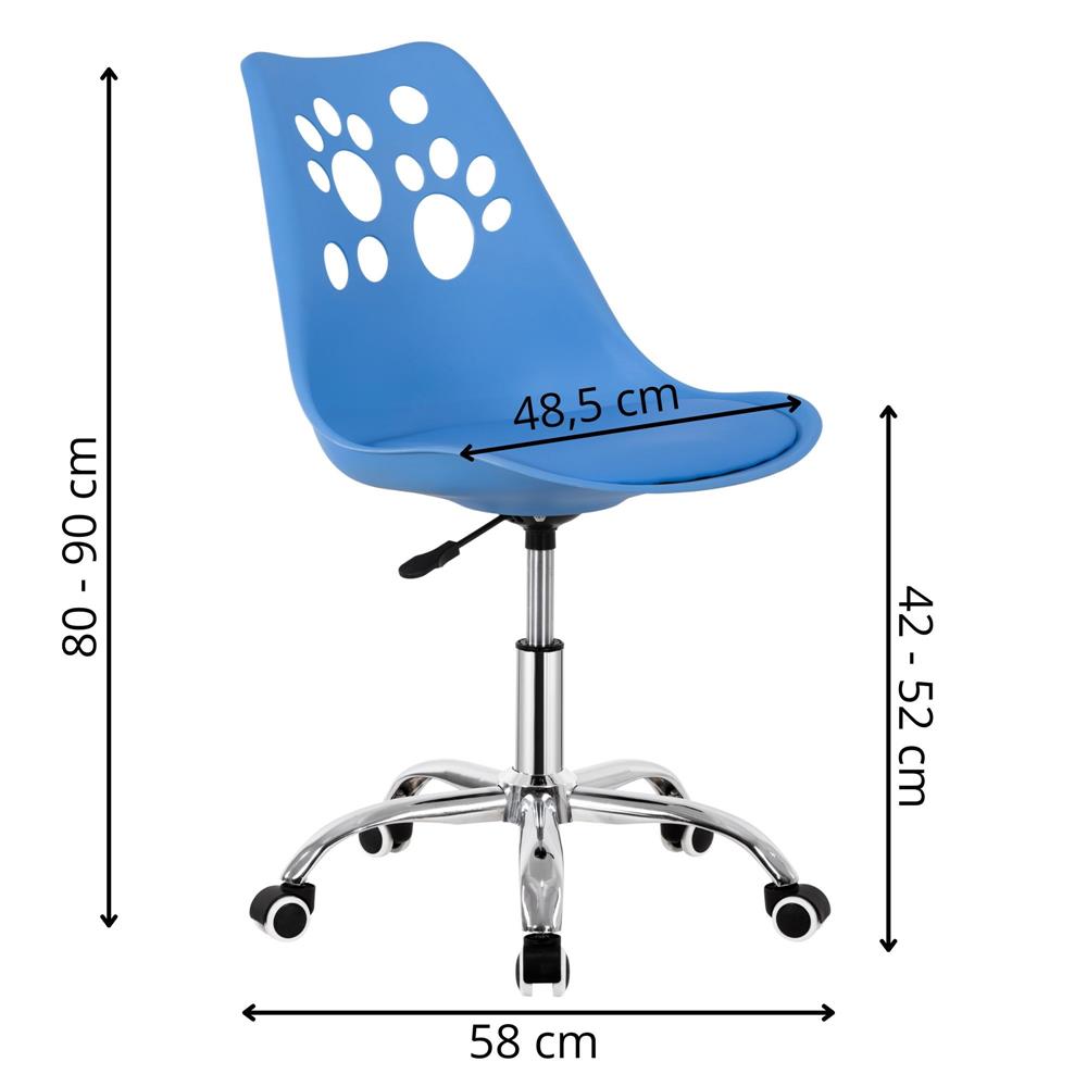 Ergonomikus irodai szék, hab ülőfelülettel, állítható magasságú, max. 120 kg, 90x49x48 cm, kék - Image 2