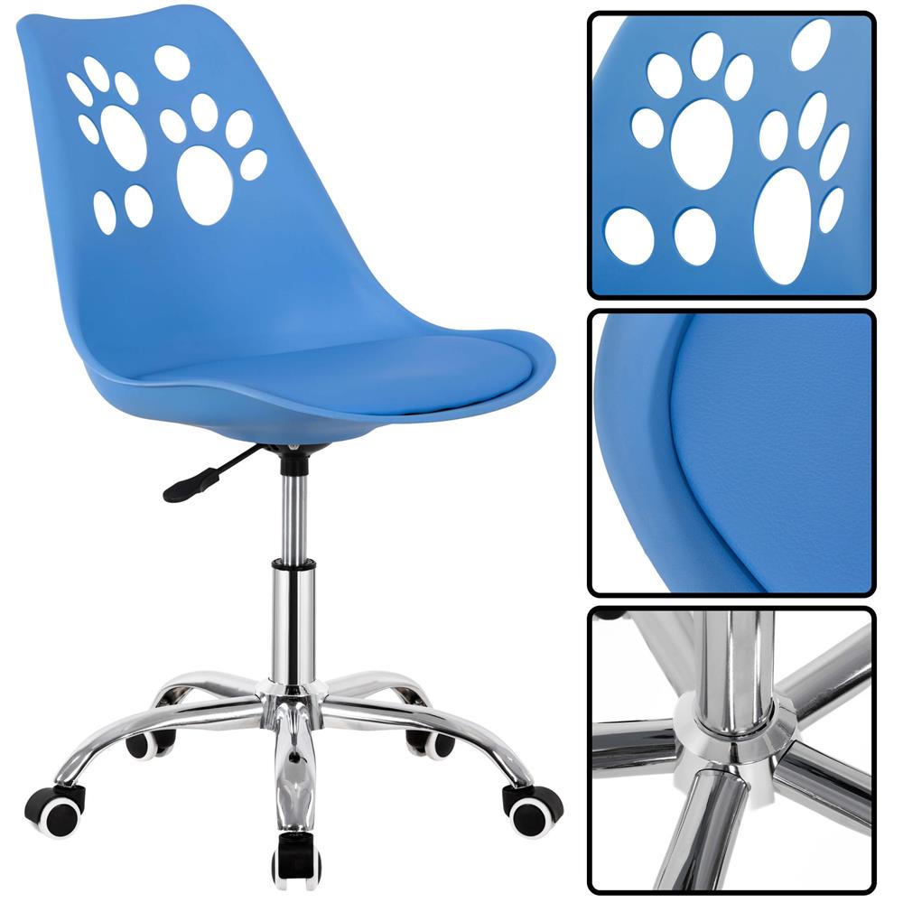 Ergonomikus irodai szék, hab ülőfelülettel, állítható magasságú, max. 120 kg, 90x49x48 cm, kék - Image 18