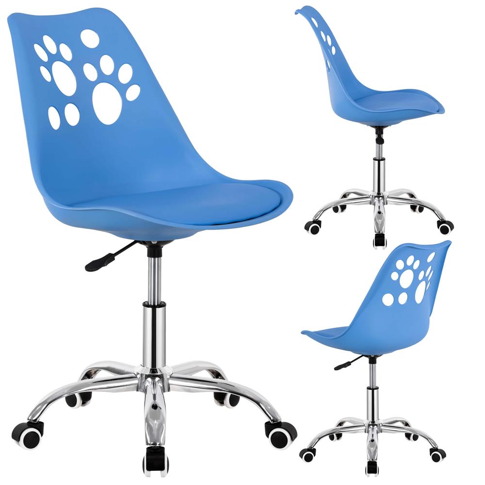 Ergonomikus irodai szék, hab ülőfelülettel, állítható magasságú, max. 120 kg, 90x49x48 cm, kék - Image 4