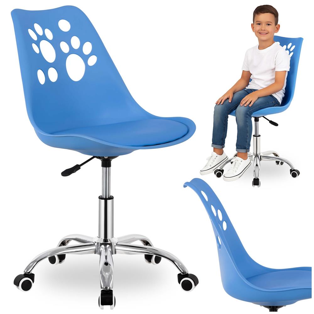 Ergonomikus irodai szék, hab ülőfelülettel, állítható magasságú, max. 120 kg, 90x49x48 cm, kék - Image 8