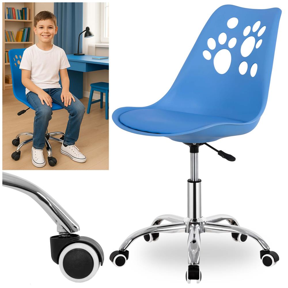 Ergonomikus irodai szék, hab ülőfelülettel, állítható magasságú, max. 120 kg, 90x49x48 cm, kék - Image 9