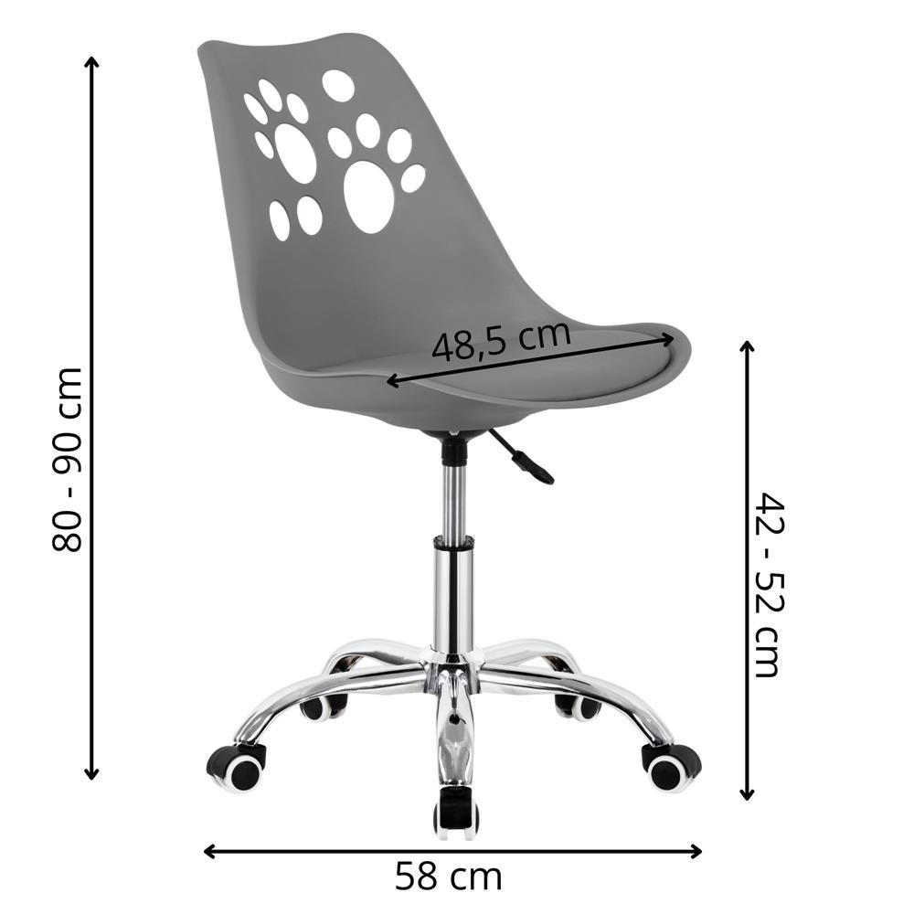 Ergonomikus irodai szék, hab ülőfelülettel, állítható magasságú, max. 120 kg, 90x49x48 cm, szürke - Image 2