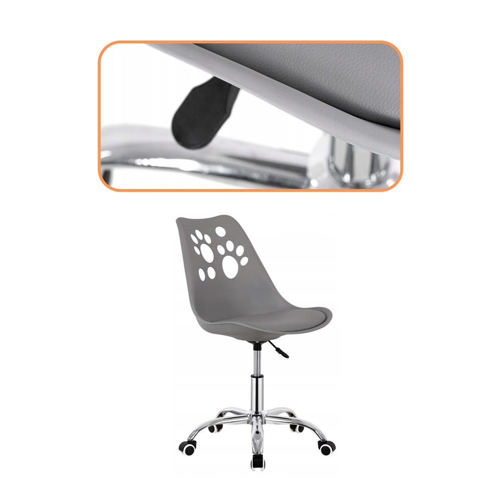 Ergonomikus irodai szék, hab ülőfelülettel, állítható magasságú, max. 120 kg, 90x49x48 cm, szürke - Image 5