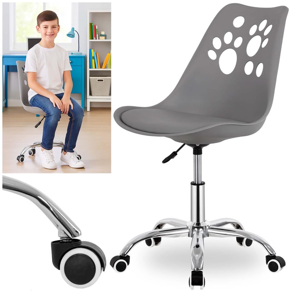 Ergonomikus irodai szék, hab ülőfelülettel, állítható magasságú, max. 120 kg, 90x49x48 cm, szürke - Image 11
